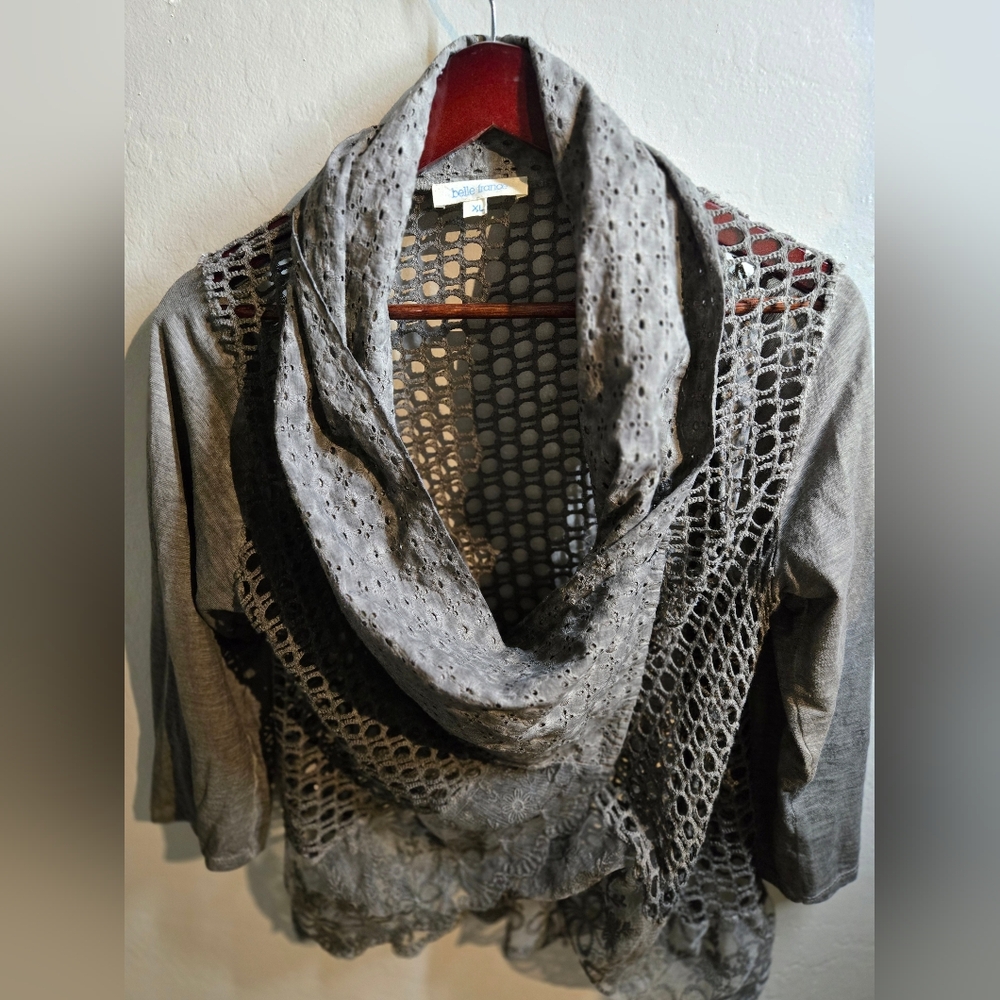 Gray Knit Women's Tunic Top
